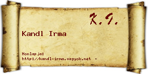 Kandl Irma névjegykártya
